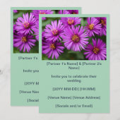 Roze New England Asters Bruiloft Kaart (Voorkant / Achterkant)