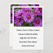 Roze New England Asters bruiloft Kaart (Voorkant / Achterkant)