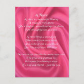 Roze - Niece Poem Briefkaart (Voorkant)