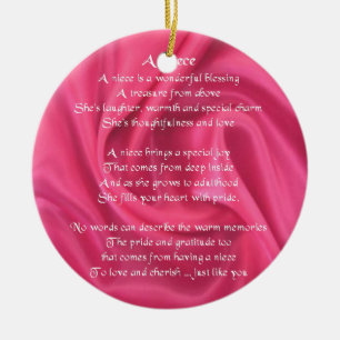 Roze - Niece Poem Keramisch Ornament