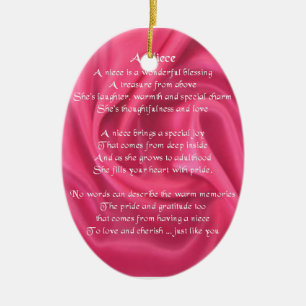 Roze - Niece Poem Keramisch Ornament