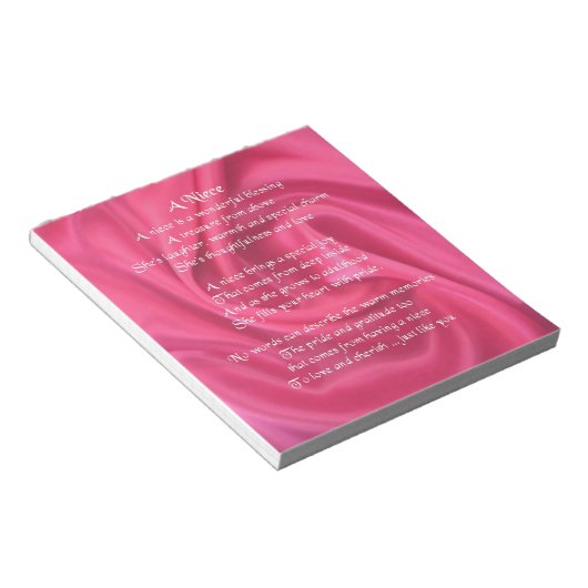 Roze - Niece Poem Notitieblok (Schuin)