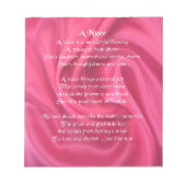 Roze - Niece Poem Notitieblok (Voorkant)