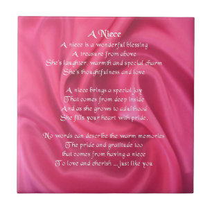Roze - Niece Poem Tegeltje