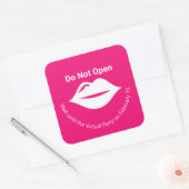Roze Niet openen tot Virtual Party Galentine's Vierkante Sticker (Envelop)