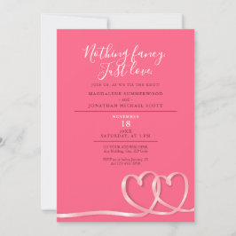 Roze Niets Fancy Gewoon Liefde Dubbele Harten Lint Kaart