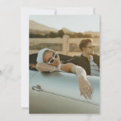 Roze Niets fancy gewoon liefdesretro bruiloft Kaart (Achterkant)