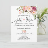 Roze, niets Fancy Net Love Elopement Uitnodiging (Staand voorkant)