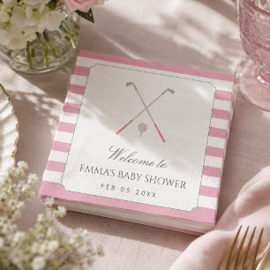 Roze Nieuw in de Club Preppy Klassieke Baby Shower Servet