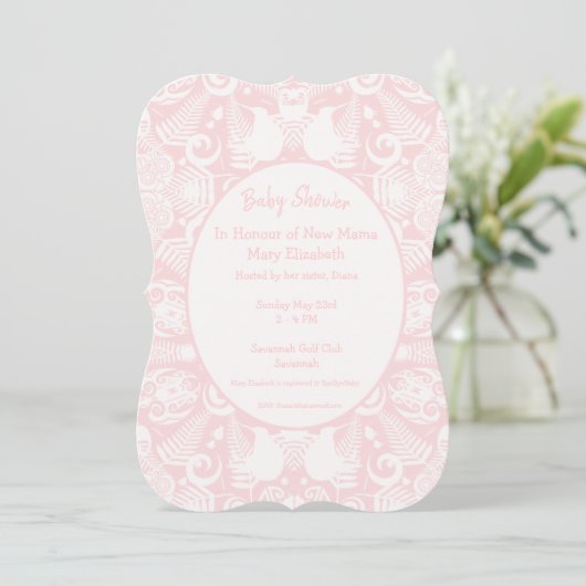 Roze Nieuw-Zeelandse stammenDesign Baby shower Kaart (Staand voorkant)