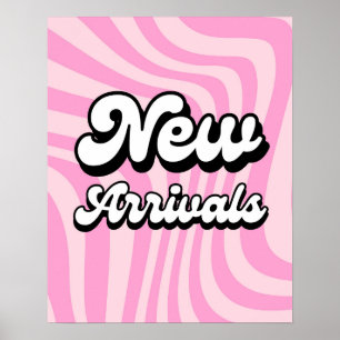 Roze Nieuwe Aankomsten Teken voor Retail Stores Poster