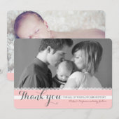  roze nieuwe baby Dank je wel Bedankkaart (Voorkant / Achterkant)