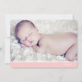  roze nieuwe baby Dank je wel Bedankkaart (Achterkant)