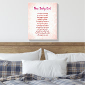 Roze  Nieuwe Baby Meisje Gedicht Canvas Afdruk (Insitu (Slaapkamer))