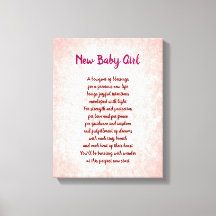 Roze  Nieuwe Baby Meisje Gedicht