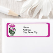 Roze nieuwe kunstbloem etiket (Insitu)