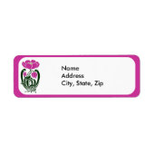 Roze nieuwe kunstbloem etiket (Voorkant)