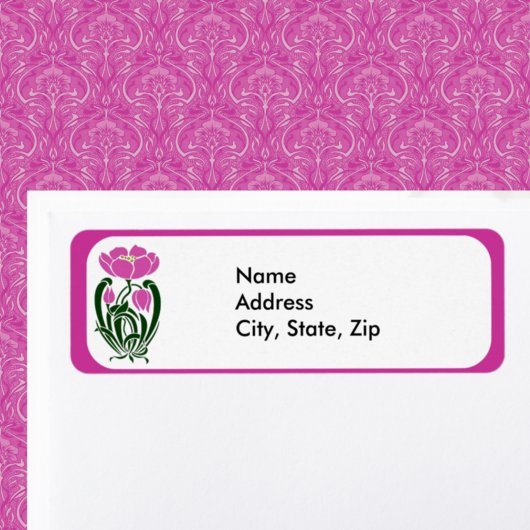 Roze nieuwe kunstbloem etiket