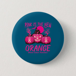 Roze Nieuwe Oranje Overlevende Borstkanker Ontwerp Ronde Button 5,7 Cm