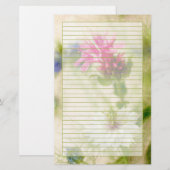 Roze Nigella Bloemfotografie Victoriaans gevoerd Briefpapier (Voorkant / Achterkant)