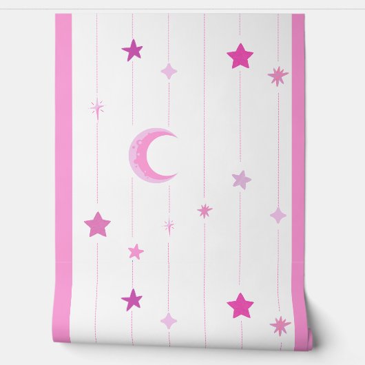 Roze Night Sky Wallpaper Behang (Afrollen)