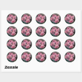 Roze NIght Tulip Envelop Bruiloft Seal Ronde Sticker (Vel)