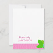 Roze Nijlpaard Baby Shower Uitnodiging (Achterkant)