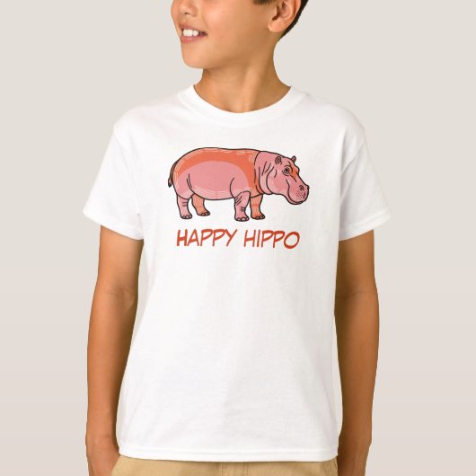 Roze nijlpaard kinder T-shirt – Schattig en speels (Voorkant)