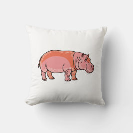 Roze Nijlpaard Kussen
