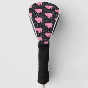 Roze nijlpaarden Schattig nijlpaard Lachend gezich Golfheadcover