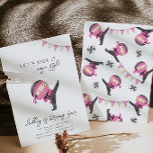 Roze Ninja Birthday Uitnodiging | Partij Ninja