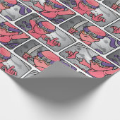 Roze Ninja Cadeaupapier (Hoek)