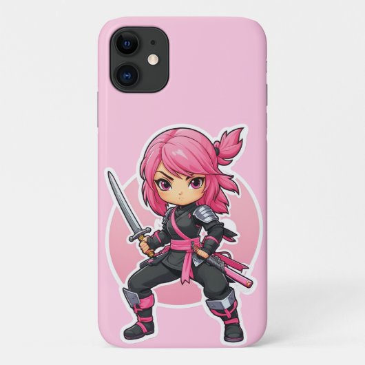 roze ninja meisje Case-Mate iPhone case (Achterkant)