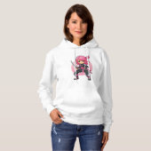 roze ninja meisje hoodie (Voorkant volledig)