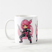 roze ninja meisje koffiemok (Links)