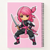roze ninja meisje notitieboek (Achterkant)