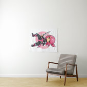roze ninja meisje wandkleed (In Situ (horizontaal))