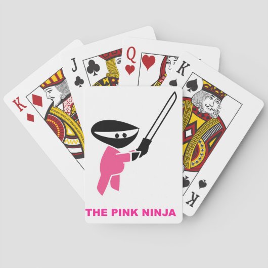 Roze Ninja met zwaard Speelkaarten (Achterkant)