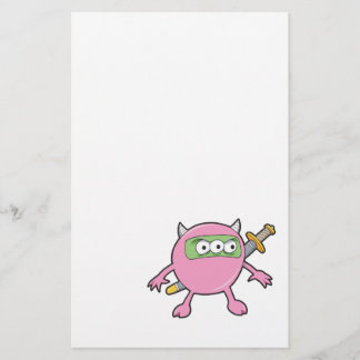 roze ninja monster briefpapier
