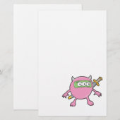 roze ninja monster briefpapier (Voorkant / Achterkant)