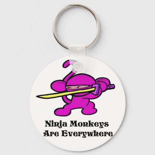 Roze Ninja op de wacht Sleutelhanger (Voorkant)