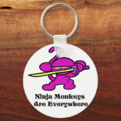 Roze Ninja op de wacht Sleutelhanger (Voorkant)
