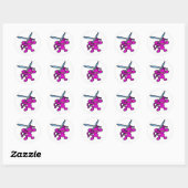 Roze Ninja Over Head-No Words Ronde Sticker (Vel)