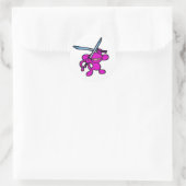 Roze Ninja Over Head-No Words Ronde Sticker (Tas)