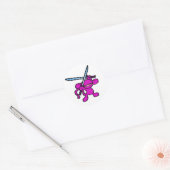 Roze Ninja Over Head-No Words Ronde Sticker (Envelop)
