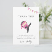 Roze Ninja Party - Hartelijk dank Bedankkaart (Staand voorkant)