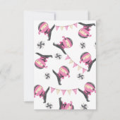 Roze Ninja Party - Hartelijk dank Bedankkaart (Achterkant)