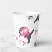 Roze Ninja Party papieren bekers (Achterkant)