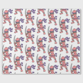 roze Ninja-patroon Cadeaupapier (Vlak)