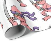 roze Ninja-patroon Cadeaupapier (Rol Hoek)